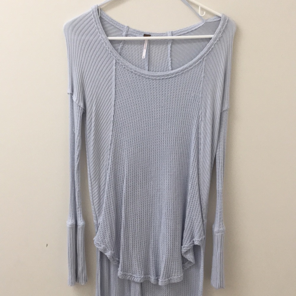 Free People Light Blue Knit Top